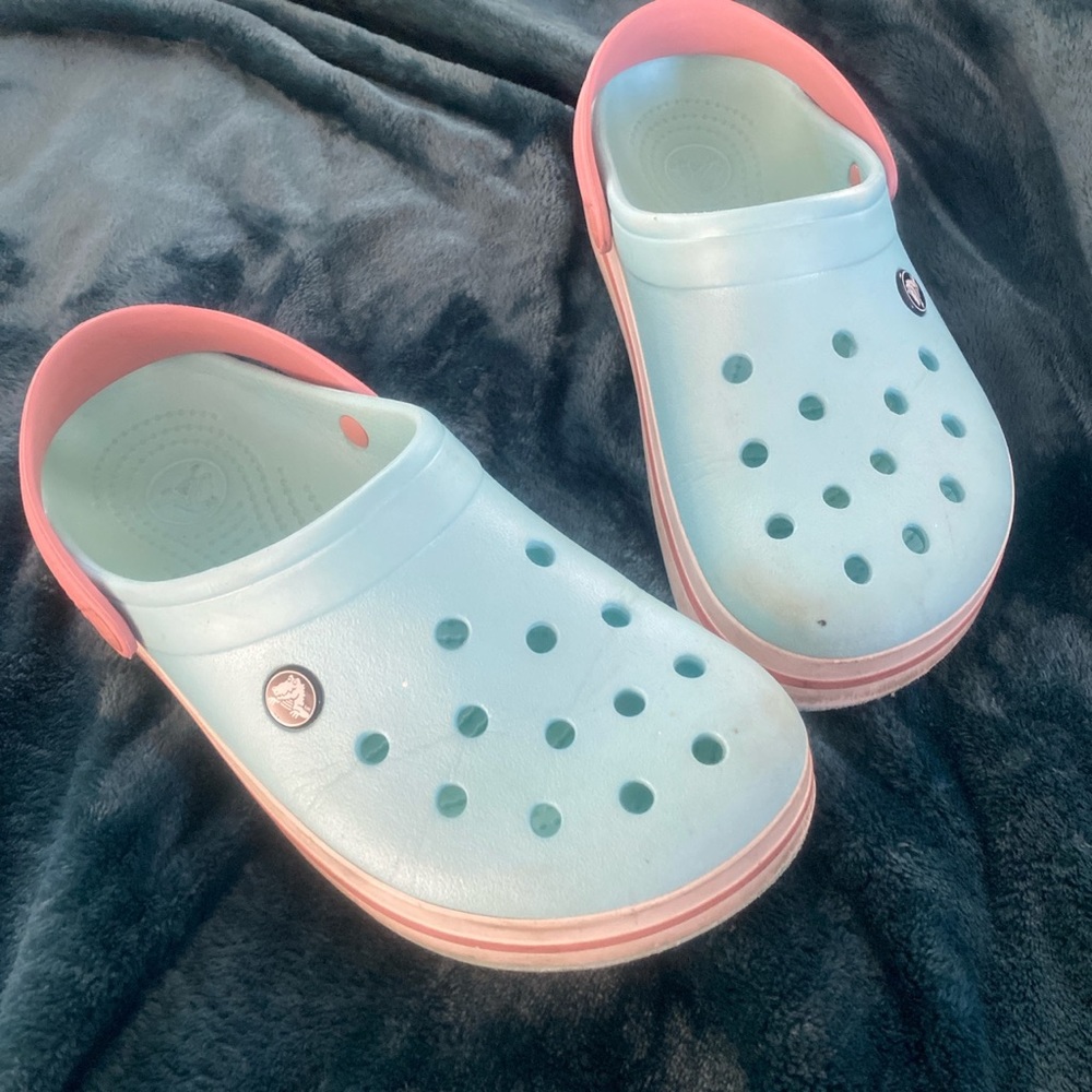 Blue & Pink Crocs